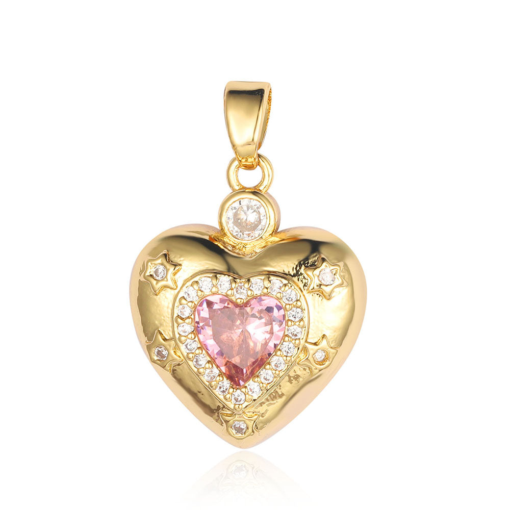 Pretty REAL 18k Gold Plated Heart Charm Pendant Necklace