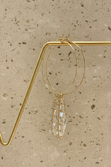 Extra Large Bling Glass Drop Hoops
