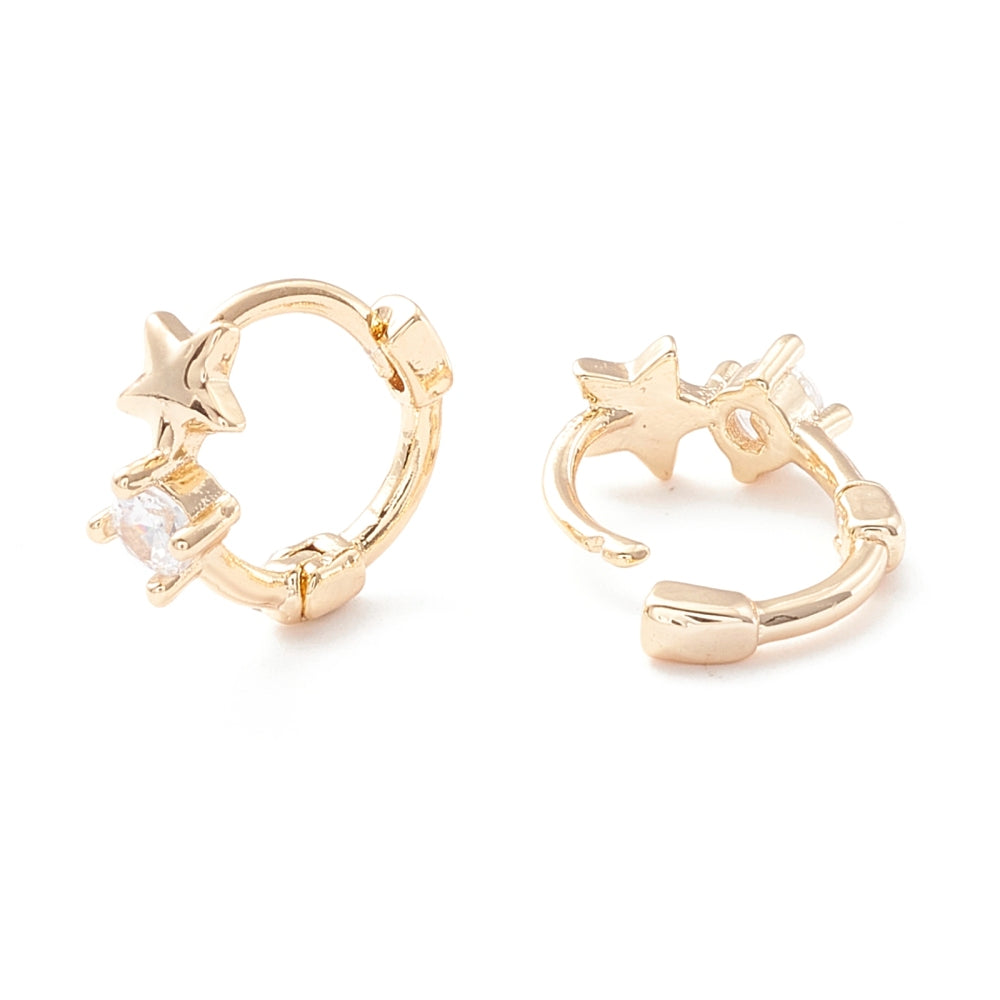 Pretty Petite Little Star Huggie Hoop Earrings