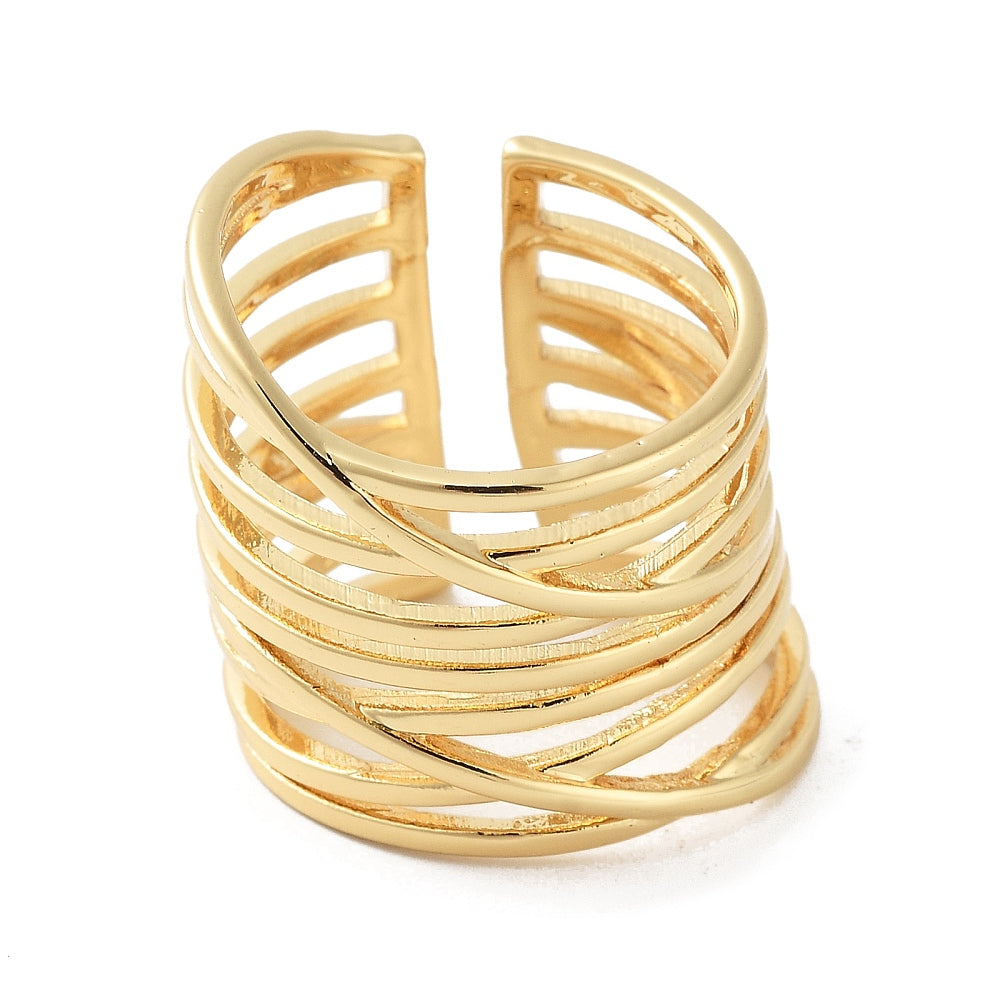 Statement Gold Plated Long Band Wrap Ring
