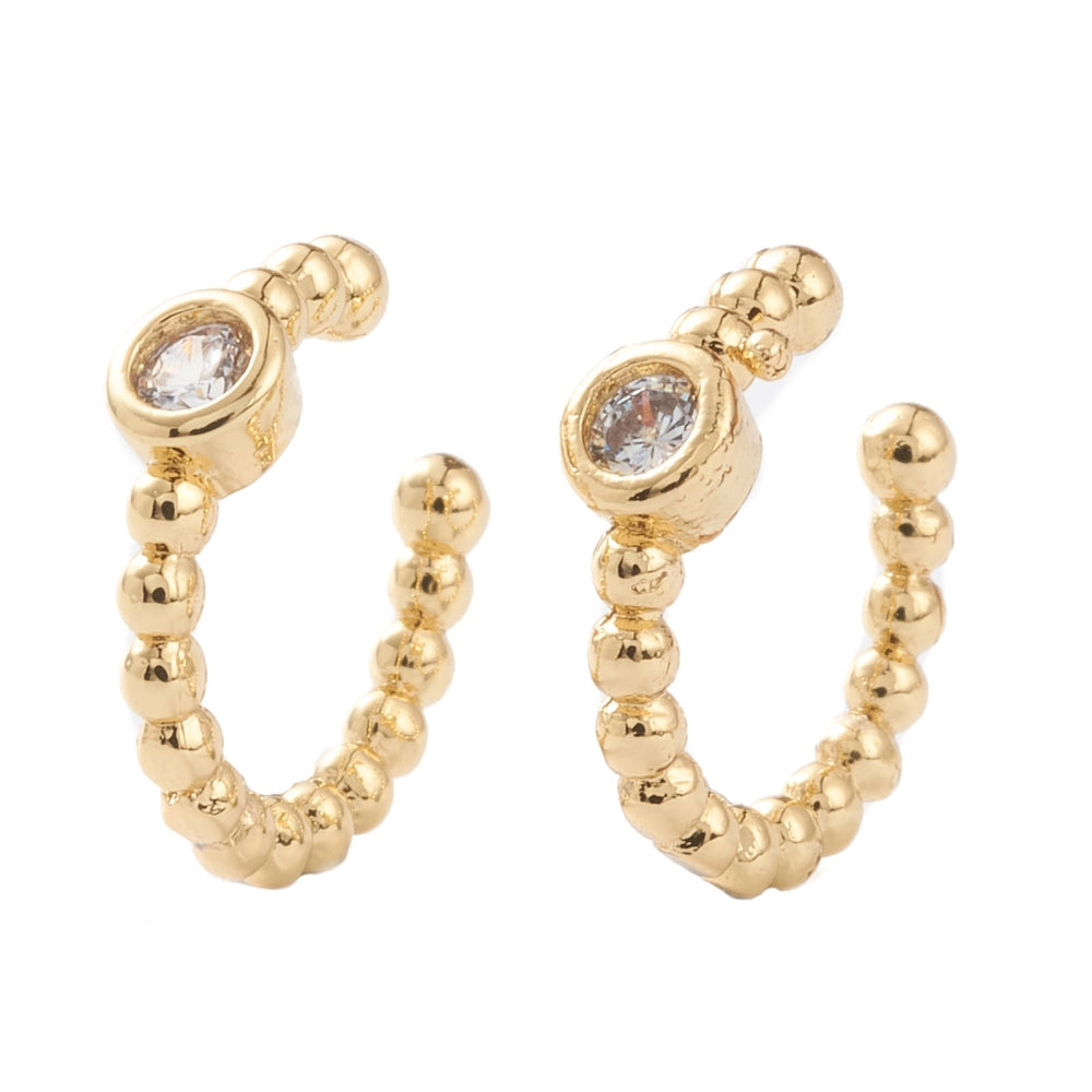 Set of Two Pretty Petite Little Gem Cuff Earrings