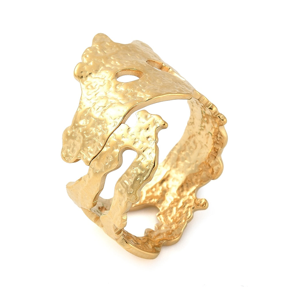 Statement Gold Plated A Symmetrical Nugget Ring