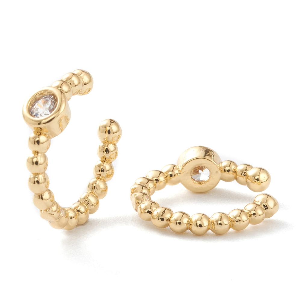 Set of Two Pretty Petite Little Gem Cuff Earrings