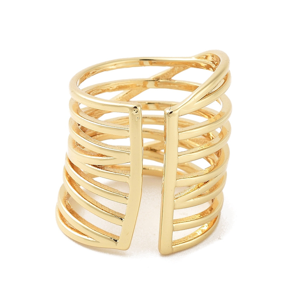 Statement Gold Plated Long Band Wrap Ring