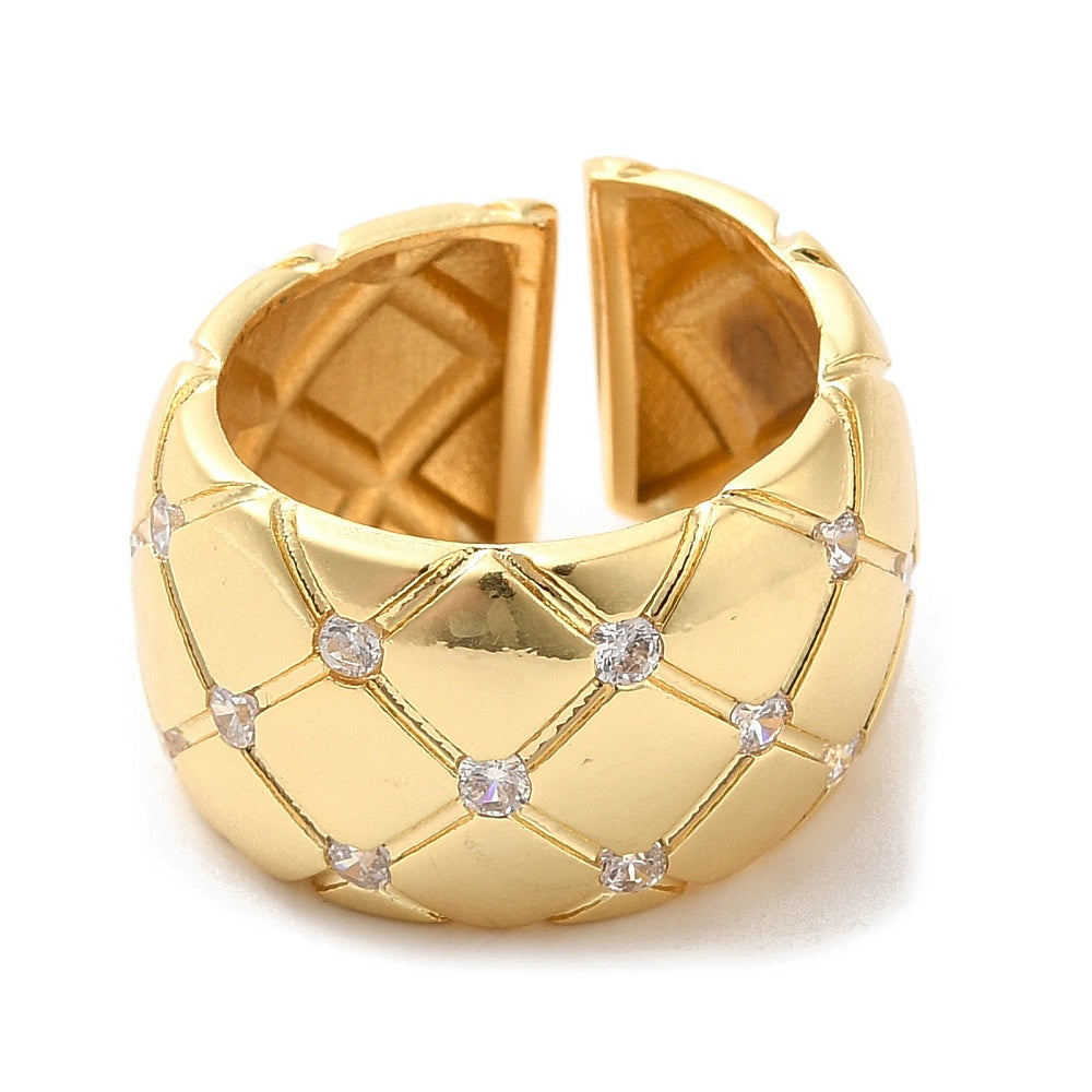 Statement Gold Plated Chunky Rhombus Ring