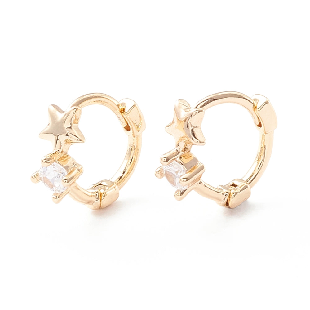 Pretty Petite Little Star Huggie Hoop Earrings