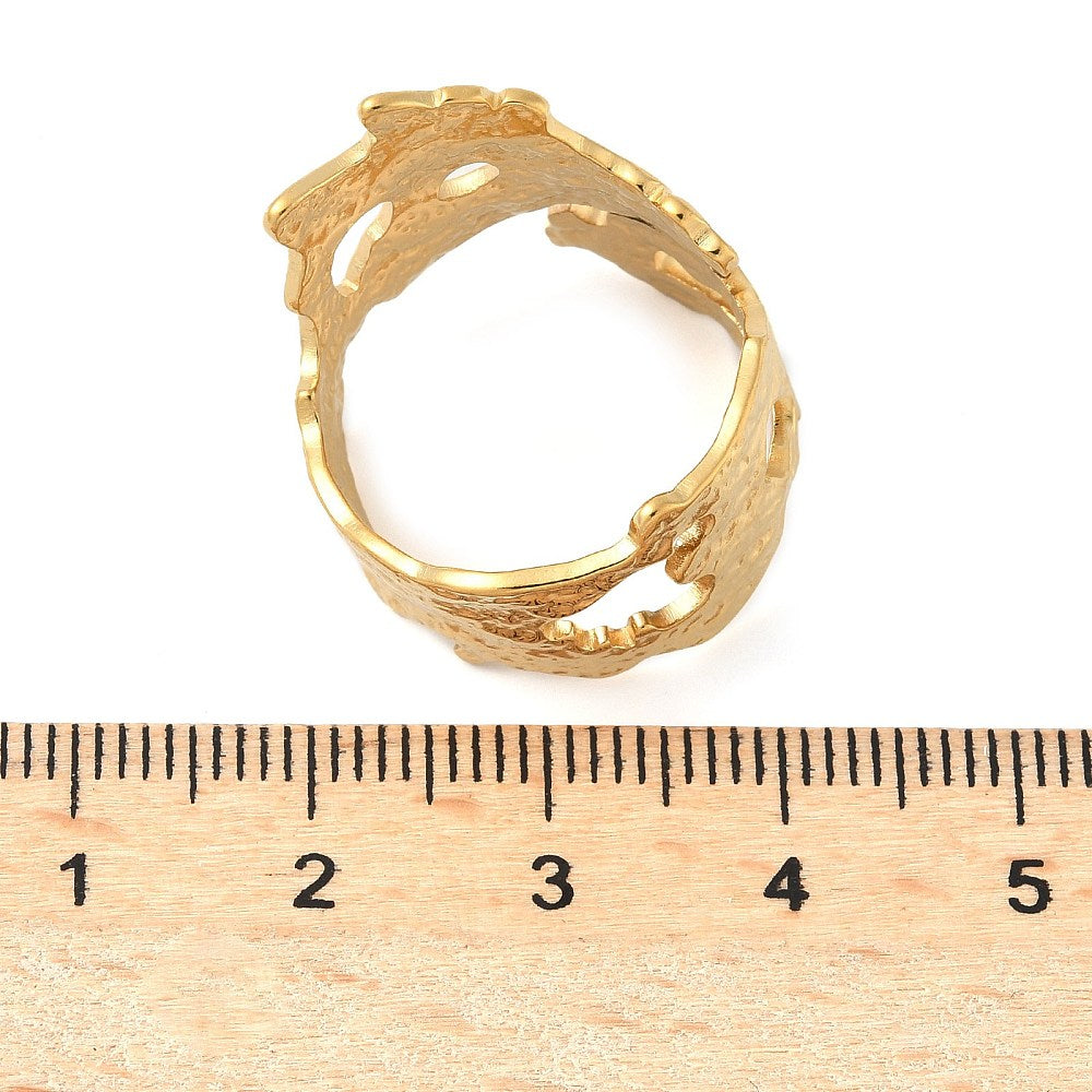 Statement Gold Plated A Symmetrical Nugget Ring