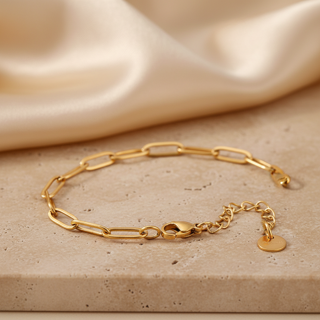 Set Of Three Paperclip Chains (Gold)