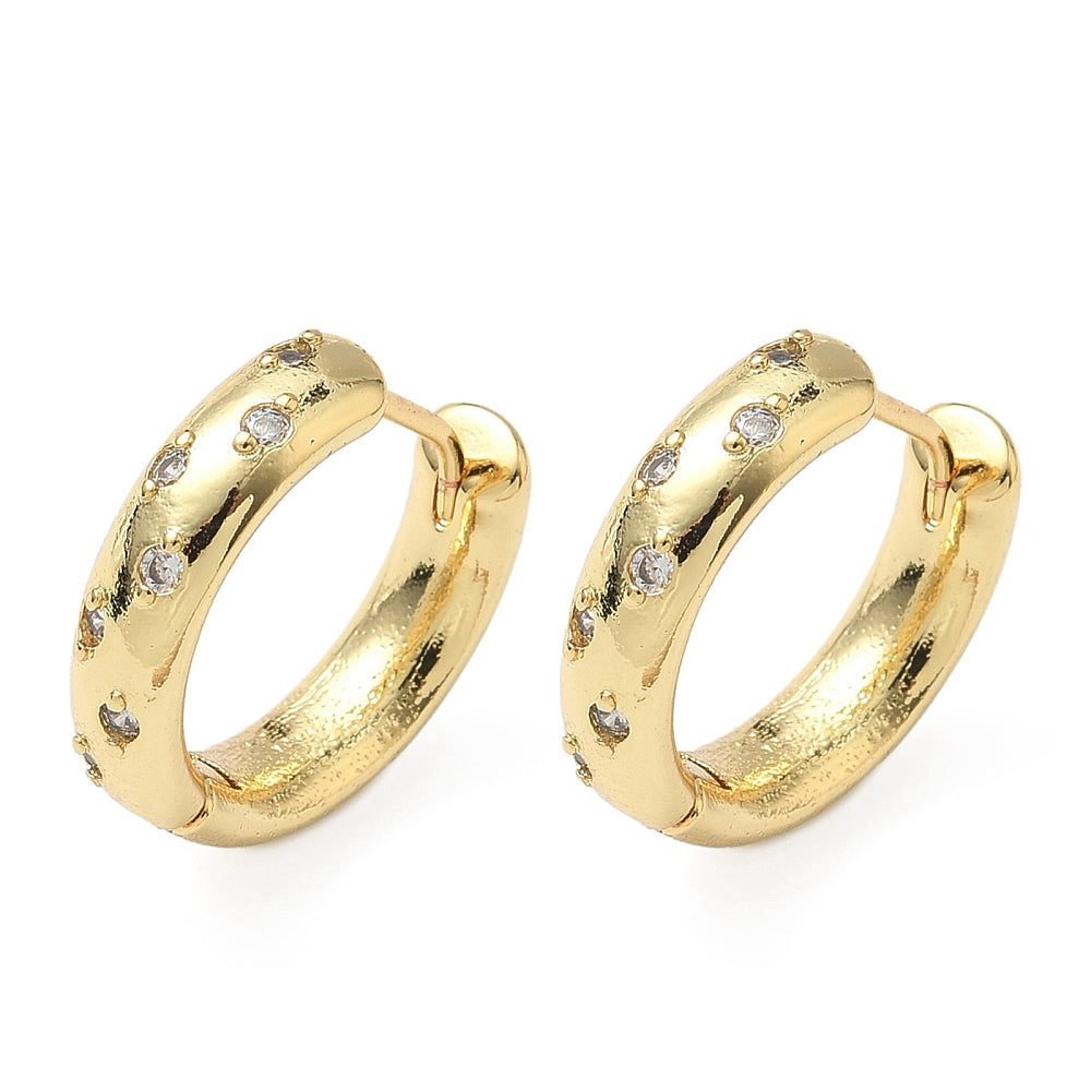 Chunky Cubic Zircon Huggie Earrings