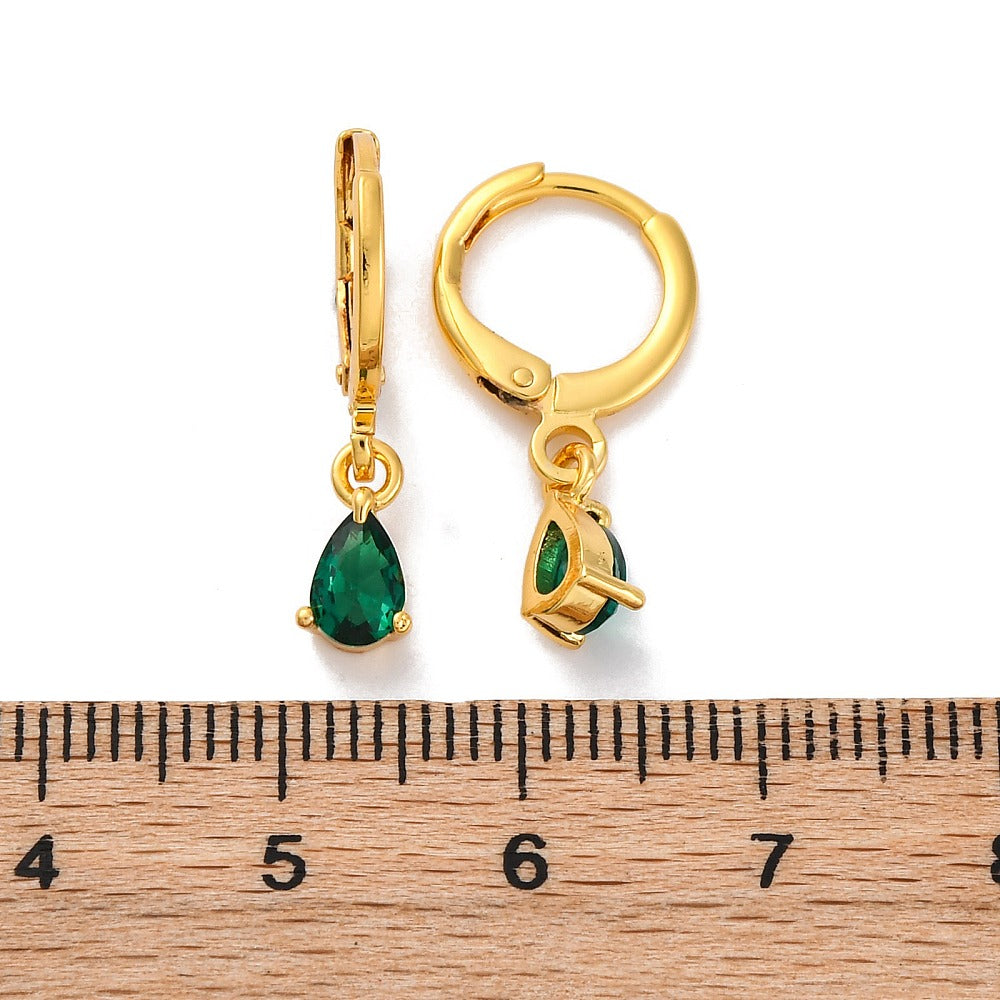 Emerald Green Elegance Huggie Hoop Earrings