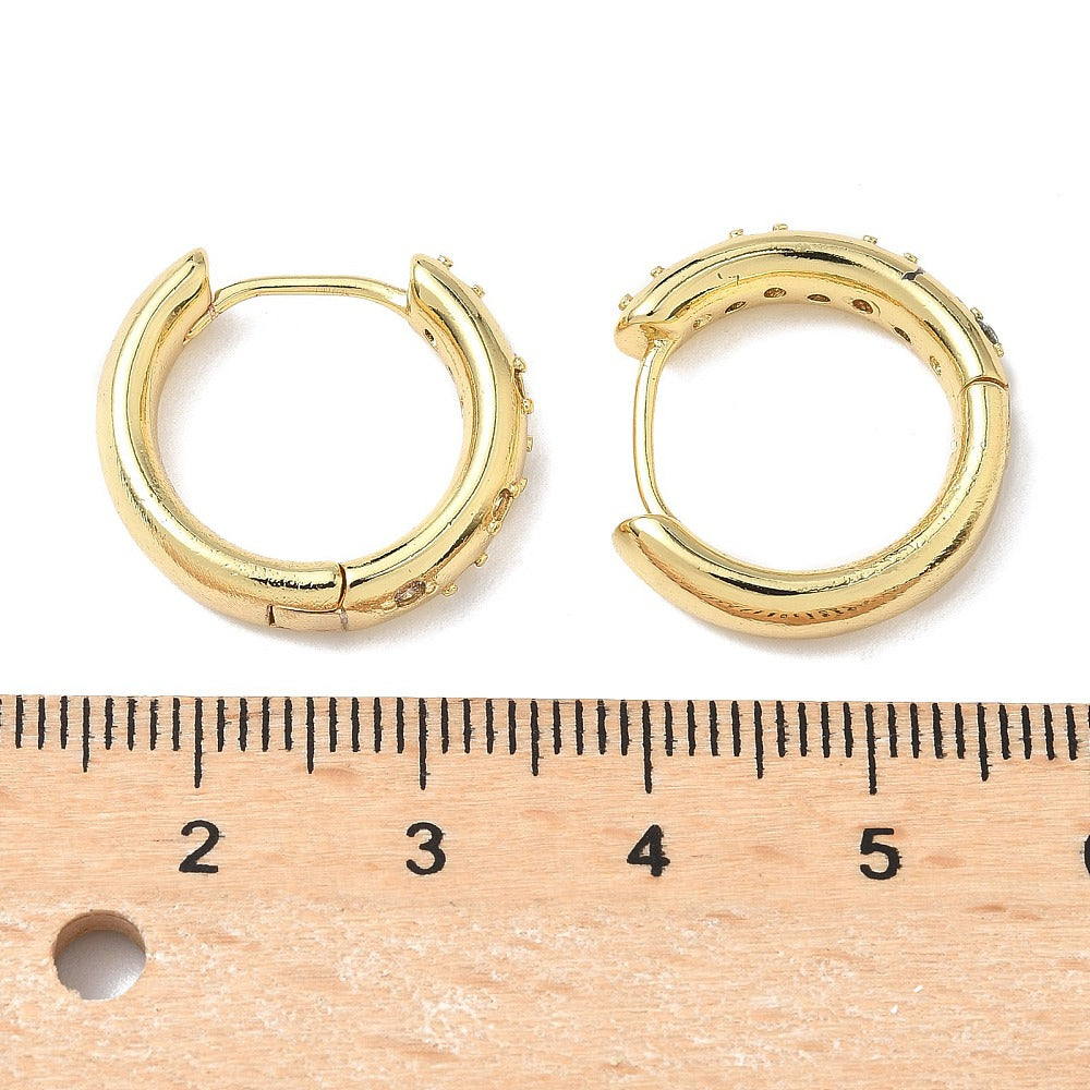 Chunky Cubic Zircon Huggie Earrings
