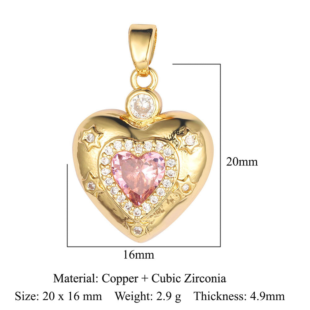 Pretty REAL 18k Gold Plated Heart Charm Pendant Necklace