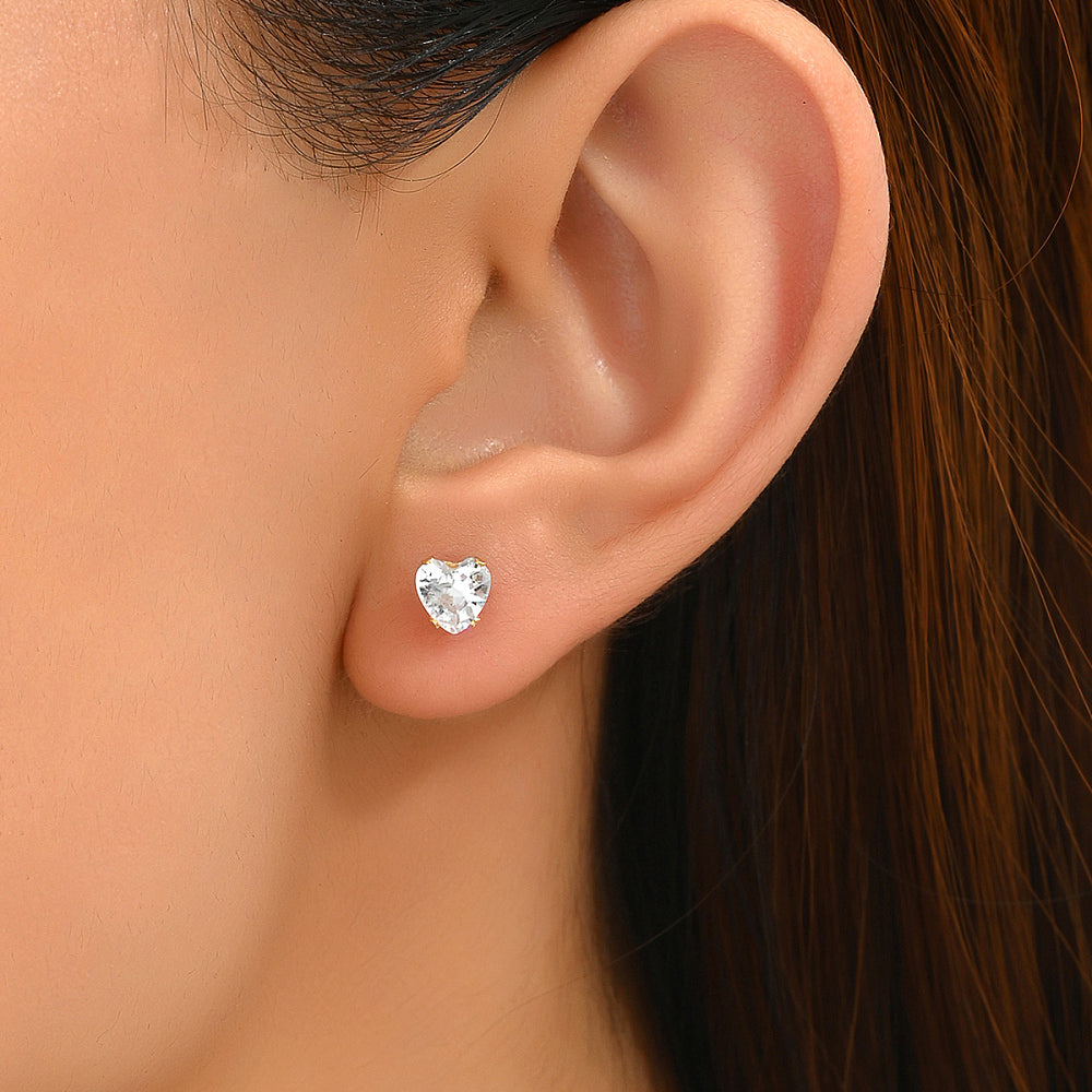 Pretty Sparkly Crystal Heart Studs