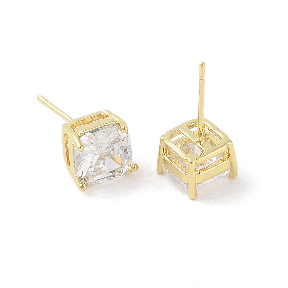 Gorgeous Bling Real 18k Gold Plated Stud Earrings