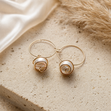 Classic Natural Cultured Pearl Earrings With A Boho Twist!