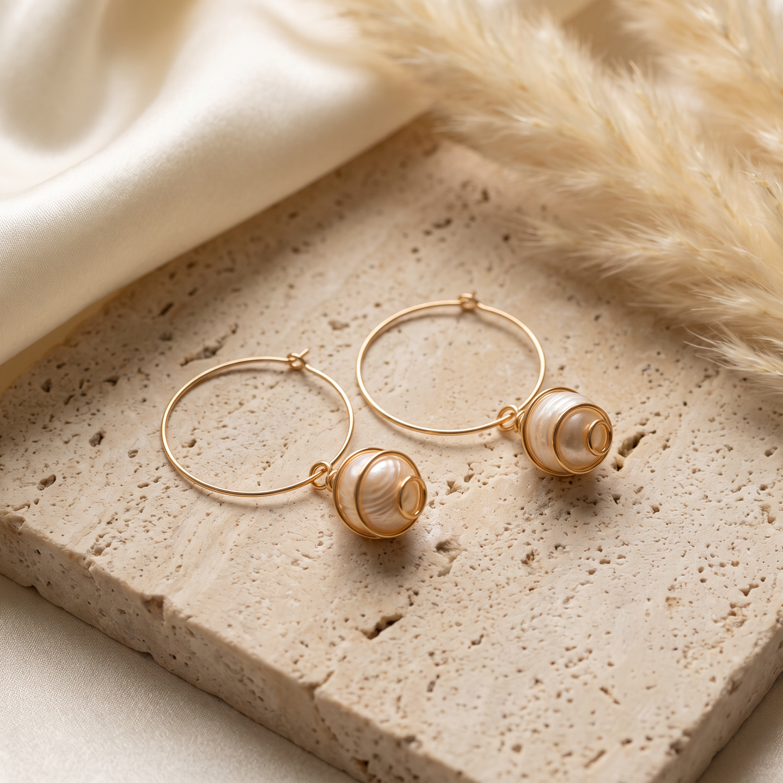 Classic Natural Cultured Pearl Earrings With A Boho Twist!