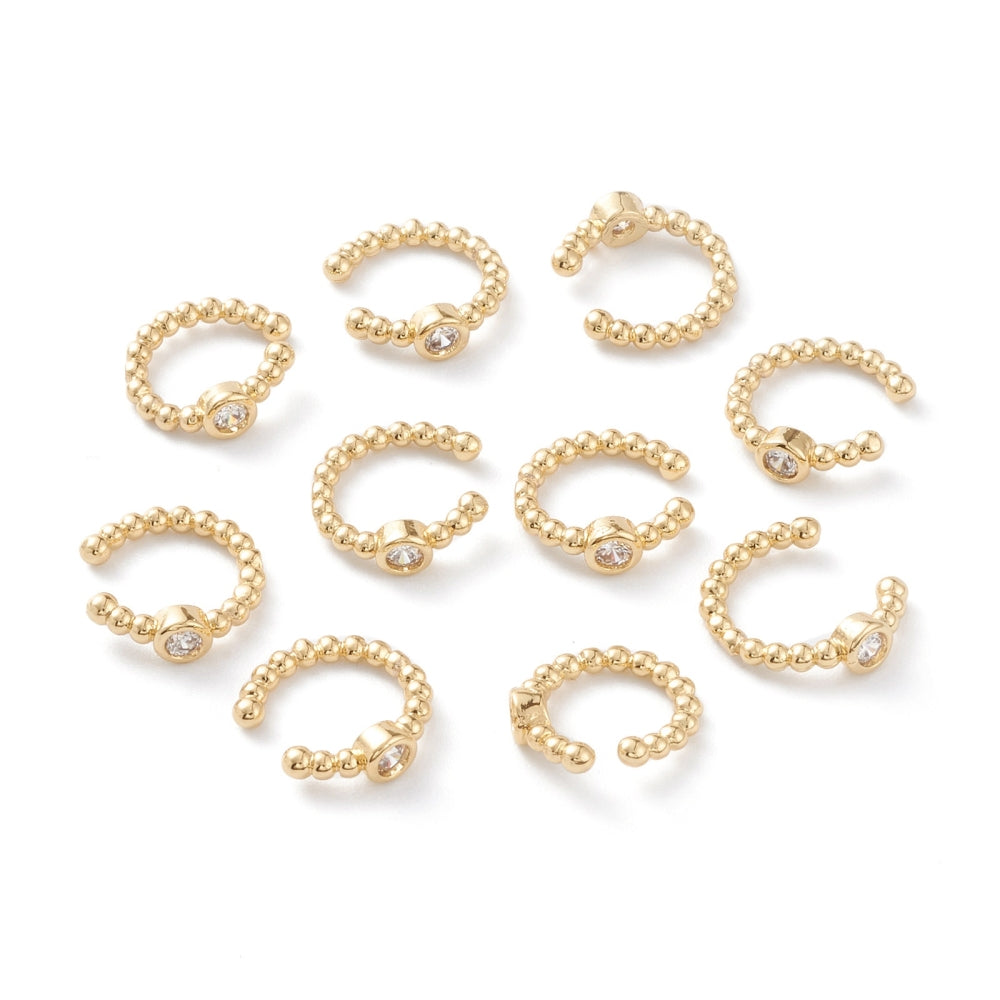 Set of Two Pretty Petite Little Gem Cuff Earrings