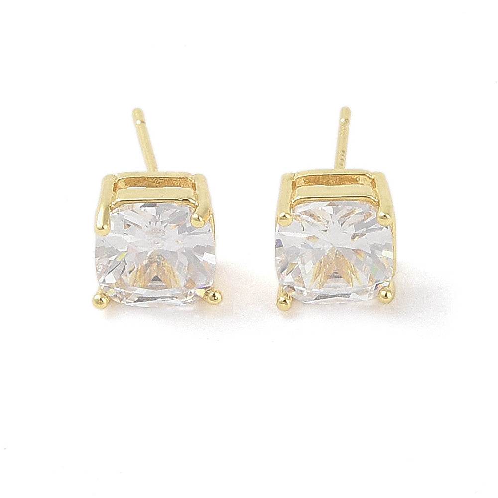 Gorgeous Bling Real 18k Gold Plated Stud Earrings