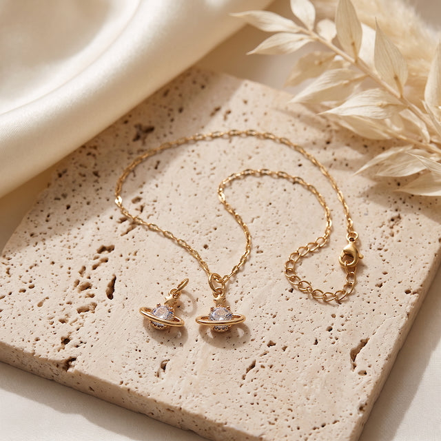 Gorgeous Boho Planet and Stars Necklace