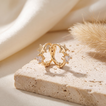 Pretty Petite Little Star Huggie Hoop Earrings